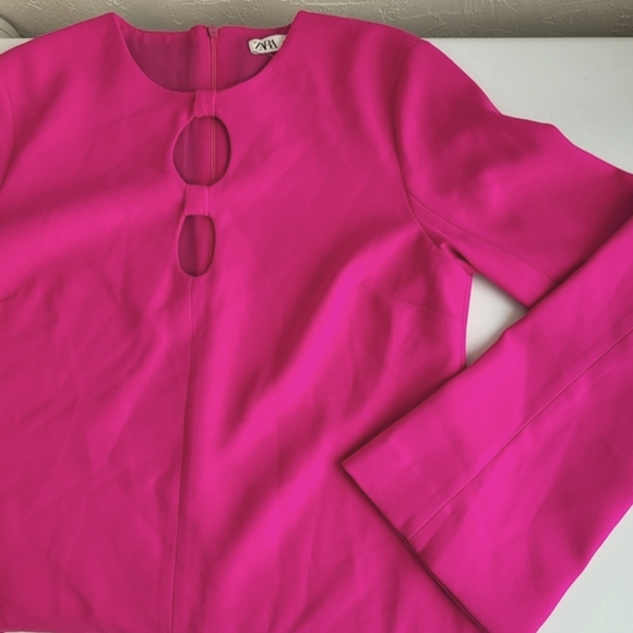 NWT Zara Hot Pink mini dress, M. - Picture 2 of 10